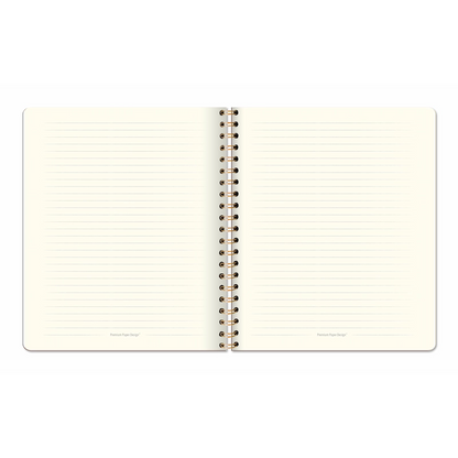 Libreta Ecocuero Lino Negro Espiral – Grande