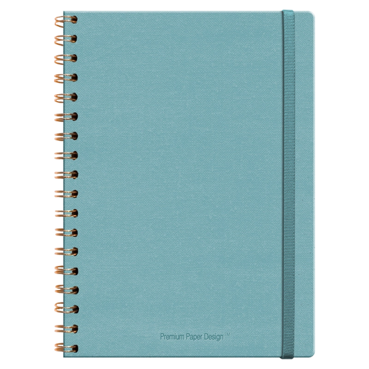 Cuaderno XL Lino Celeste con Espiral