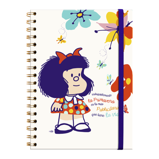Cuaderno XL Tapa Dura con Espiral  Mafalda La primavera