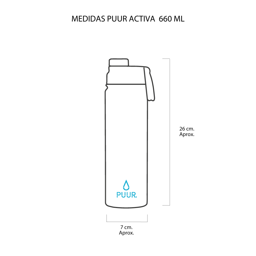 Botella Térmica Puur Activa Onyx 660 ml