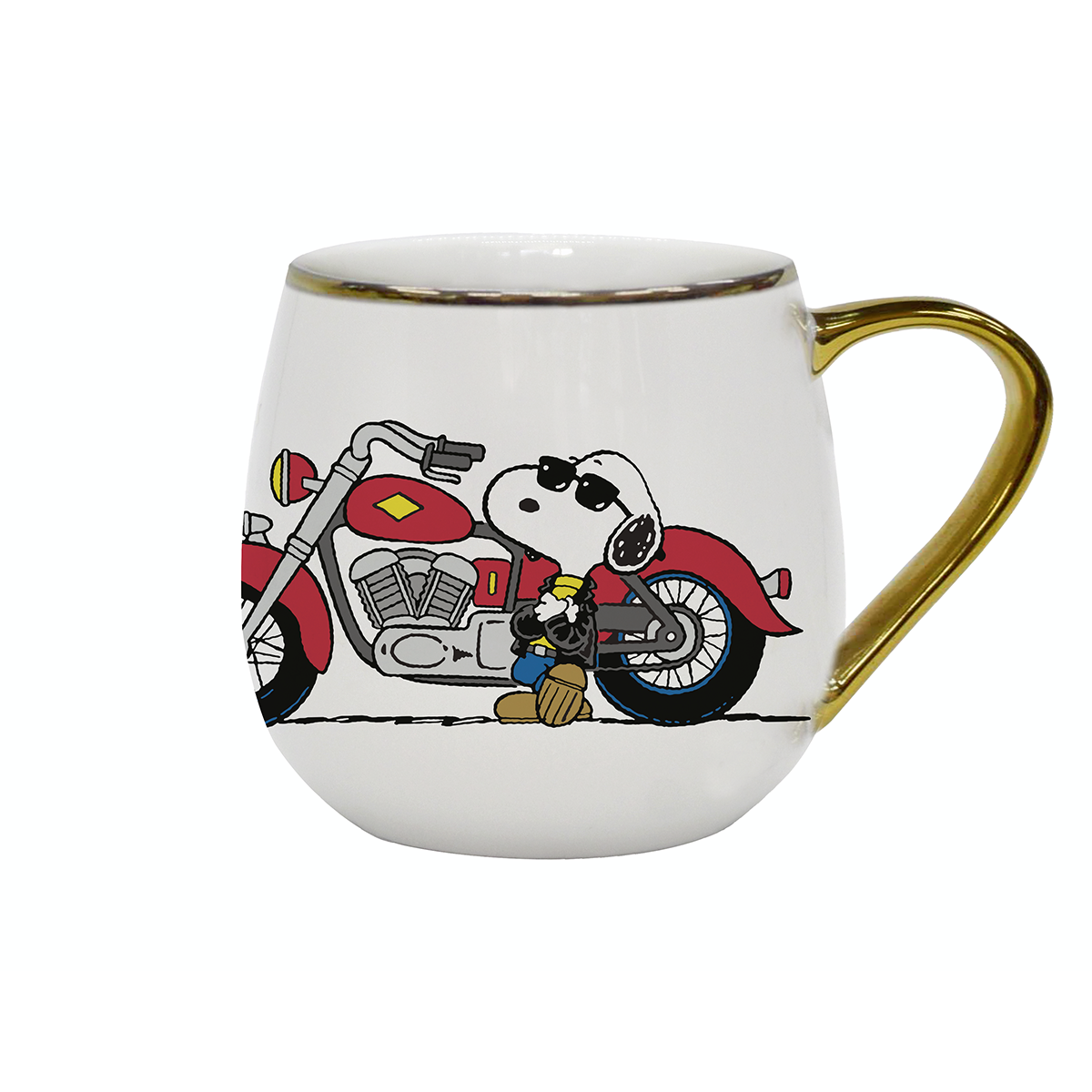 Tazón redondo Snoopy motocicleta 400 ml