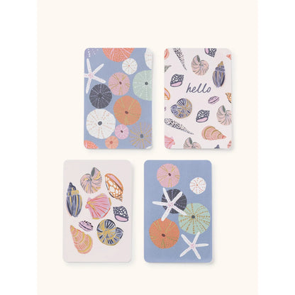 Set 12 Tarjetas con Sobres y Stickers Seaside Discoveries