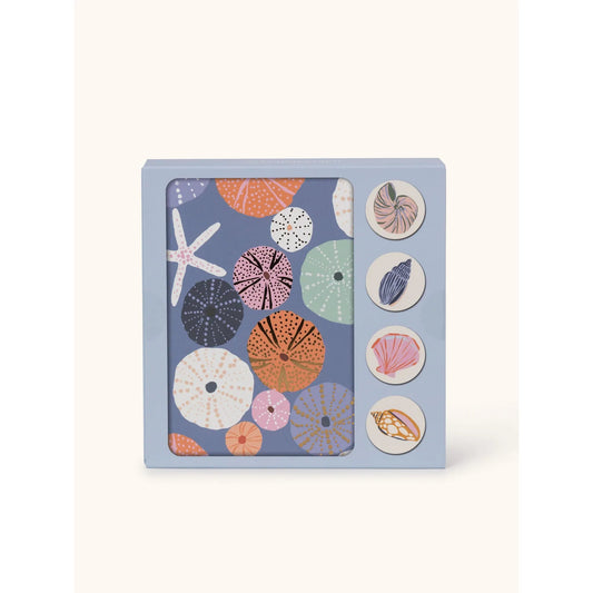 Set 12 Tarjetas con Sobres y Stickers Seaside Discoveries