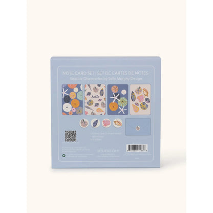 Set 12 Tarjetas con Sobres y Stickers Seaside Discoveries