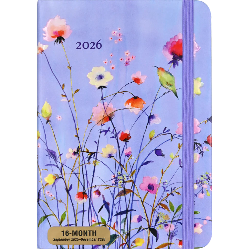 Agenda 2026 Lavender Wildflowers 16 Meses
