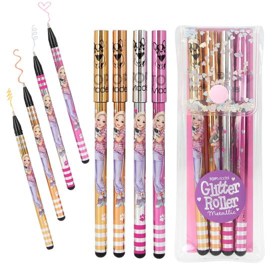 Set 4 Lápices Roller Glitter Metalizados TOPModel