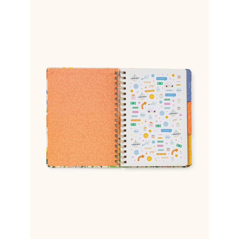 Planificador Sin Fecha Tri-Tab Bold Blossoms