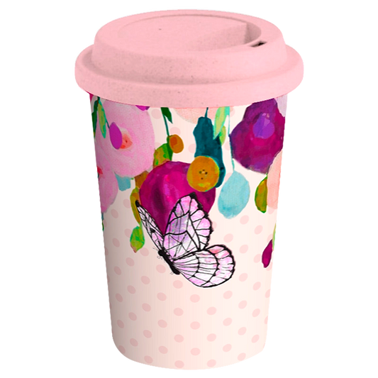 Vaso Ecológico de Bambú 475 ml – Butterfly Rosa