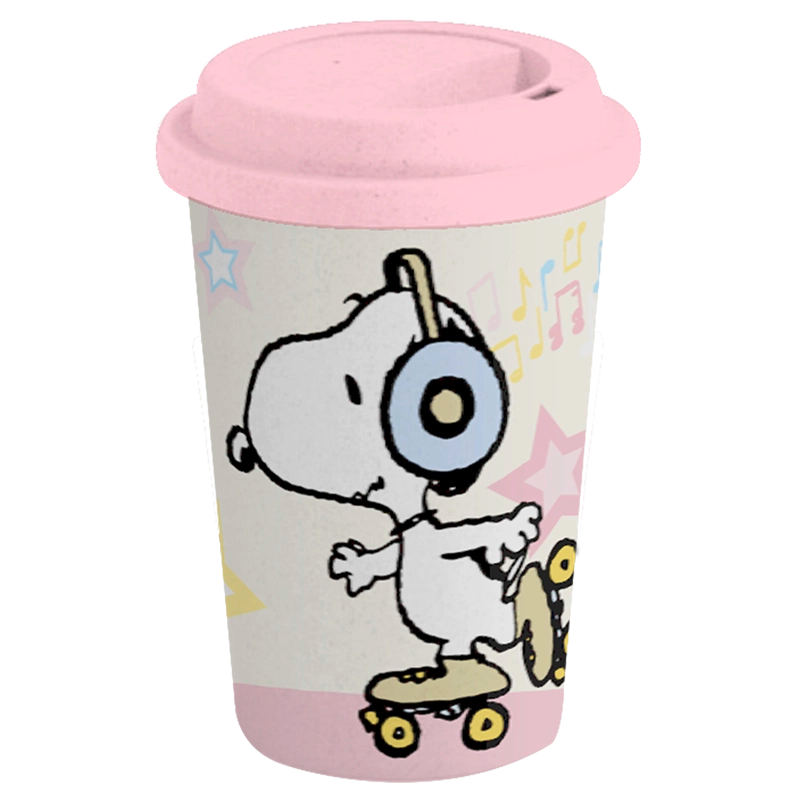 Vaso Ecológico de Bambú 475 ml – Snoopy Patinando