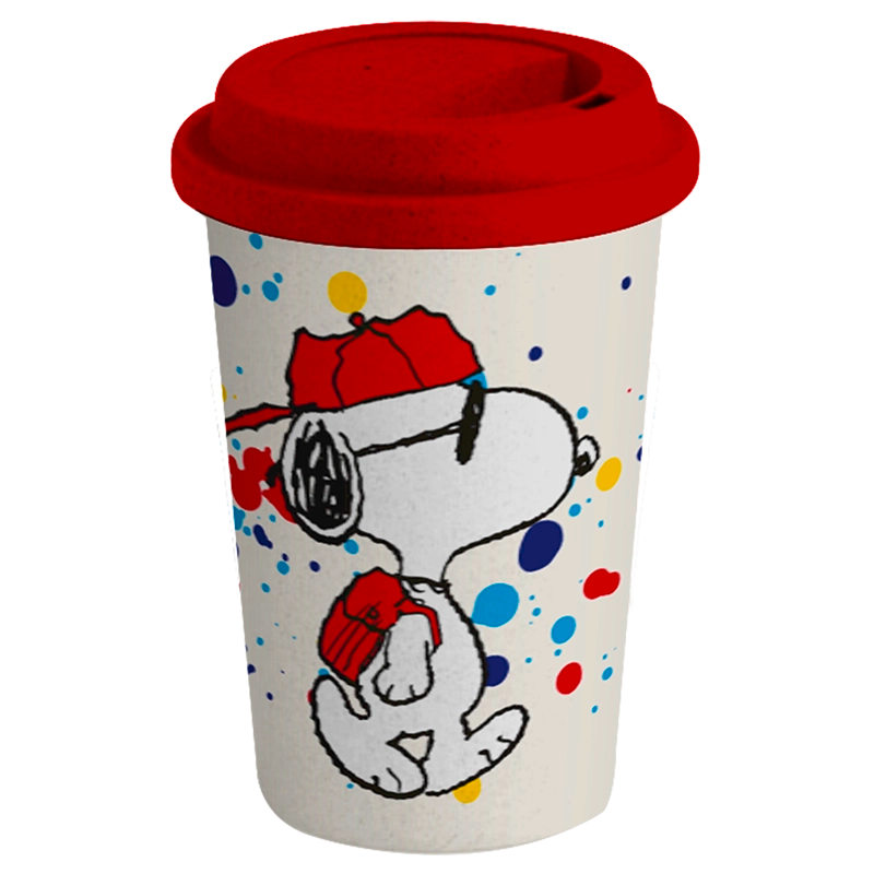 Vaso Ecológico de Bambú 475 ml – Snoopy Hippie