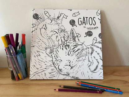 Libro para colorear: Gatos - Cata Fuenzalida.