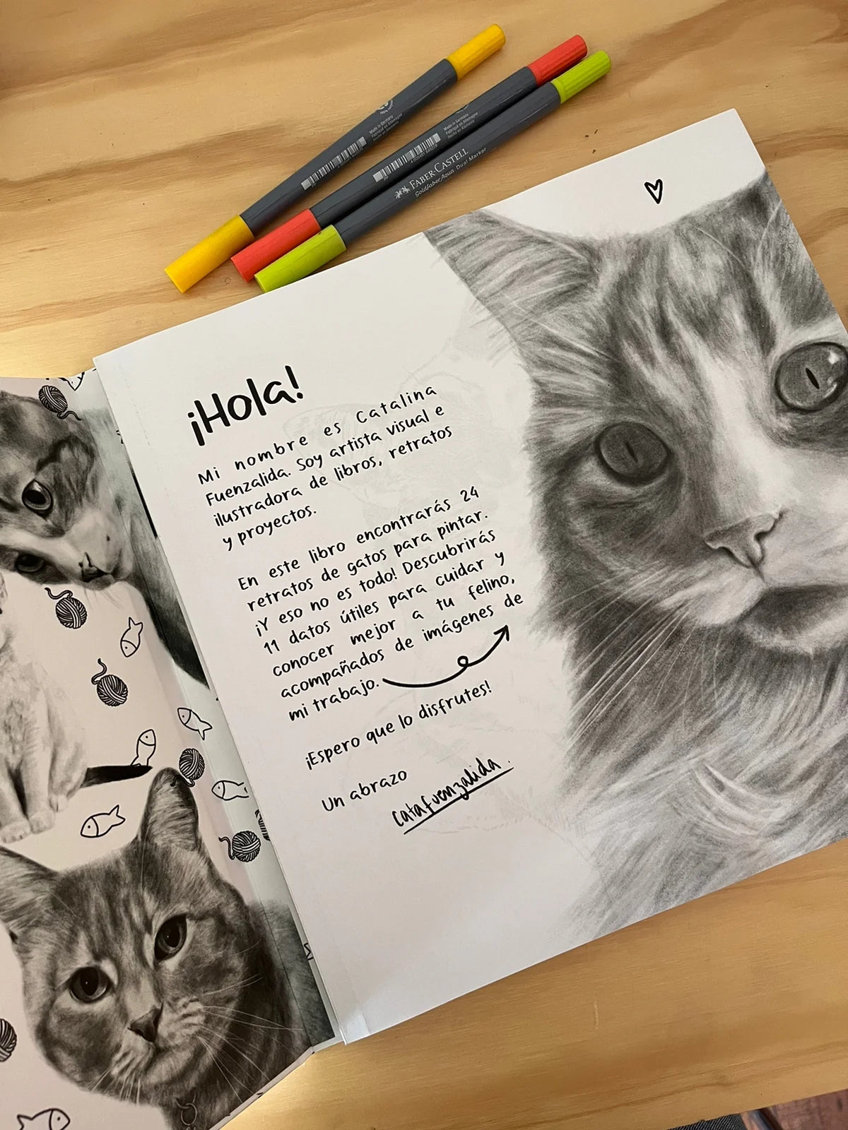 Libro para colorear: Gatos - Cata Fuenzalida.