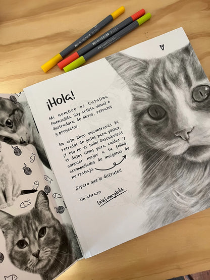 Libro para colorear: Gatos - Cata Fuenzalida.