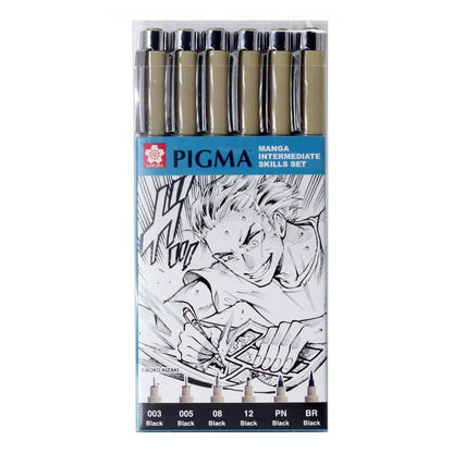 Set de Tiralínea Pigma Micron Sakura Manga Intermedio 6 ud