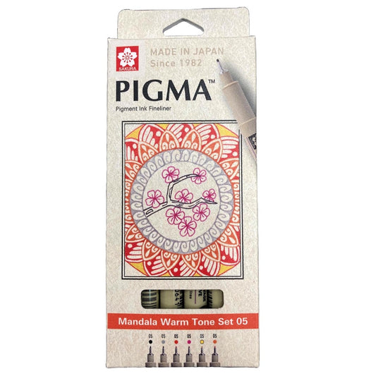 Set de Tiralínea Pigma Micron Mandala colores cálidos