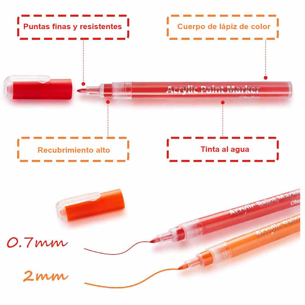 Set 40 marcadores acrílicos