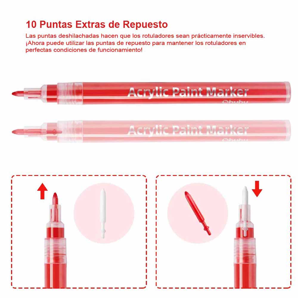 Set 40 marcadores acrílicos