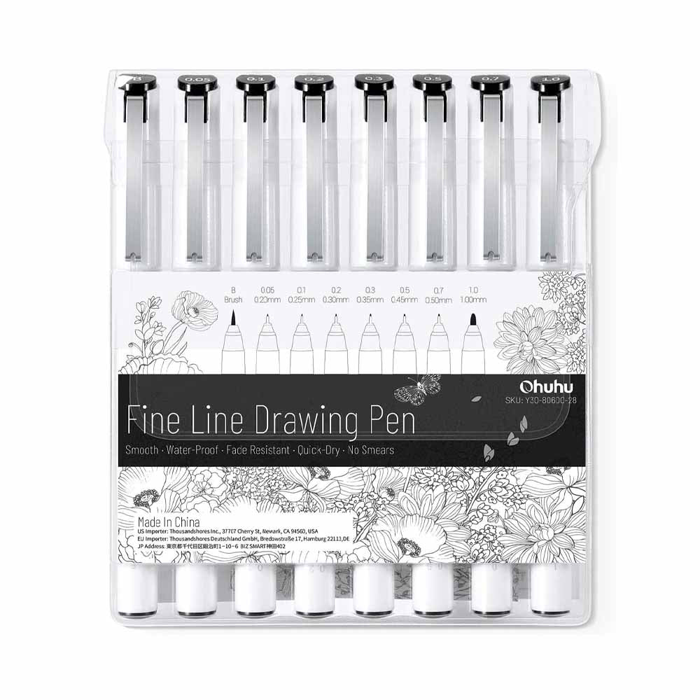 Set 8 marcadores tiralíneas para dibujo