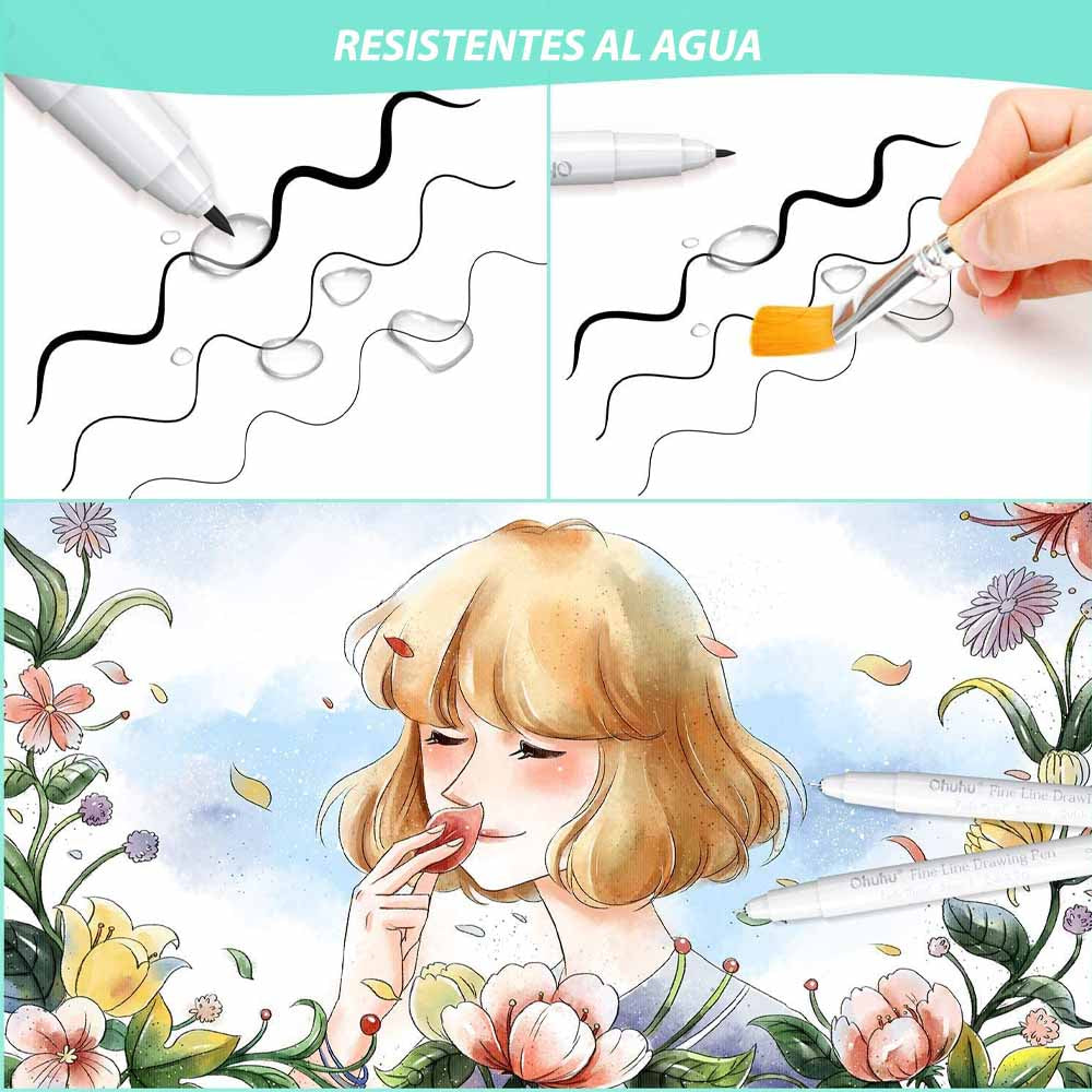 Set 8 marcadores tiralíneas para dibujo