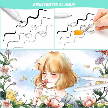 Set 8 marcadores tiralíneas para dibujo