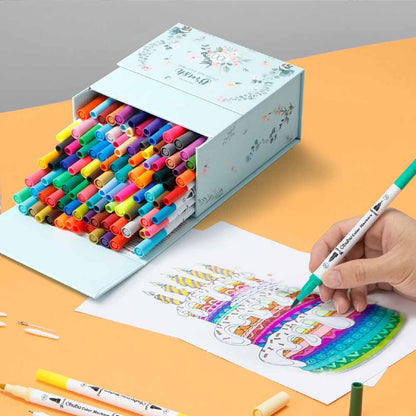 Set  160 marcadores  Maui 160 a base de agua doble punta  Pincel y Fineliner