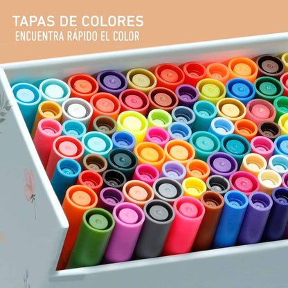 Set  160 marcadores  Maui 160 a base de agua doble punta  Pincel y Fineliner