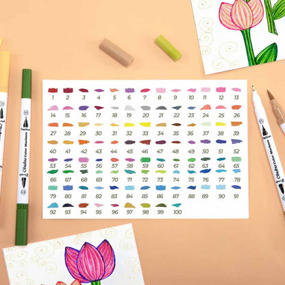 Set  160 marcadores  Maui 160 a base de agua doble punta  Pincel y Fineliner