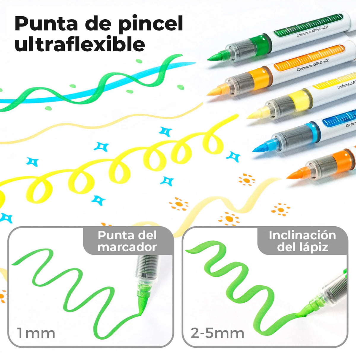 Estuche con 72 Marcadores de acrílico Serie Nahuku punta pincel