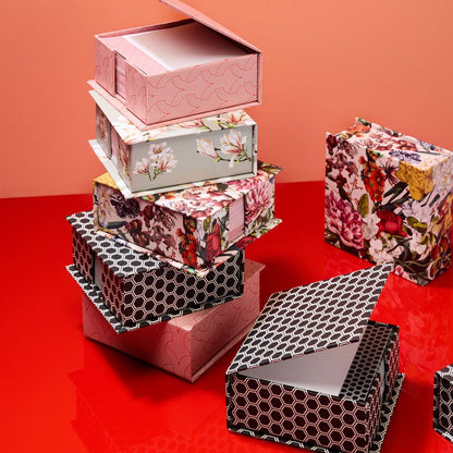 Taco de notas Magnolias en gris