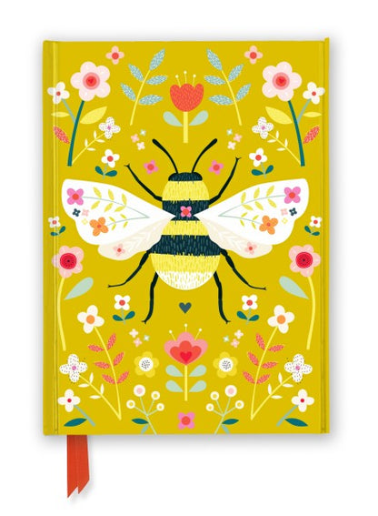 Libreta lineada con tapa magnética - Abeja y flores