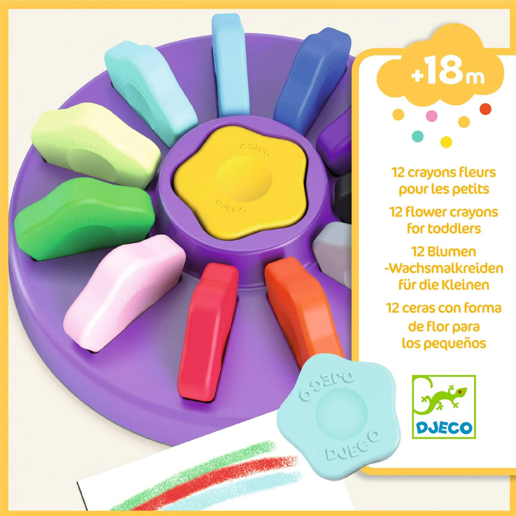 Set 12 Crayones de Flores