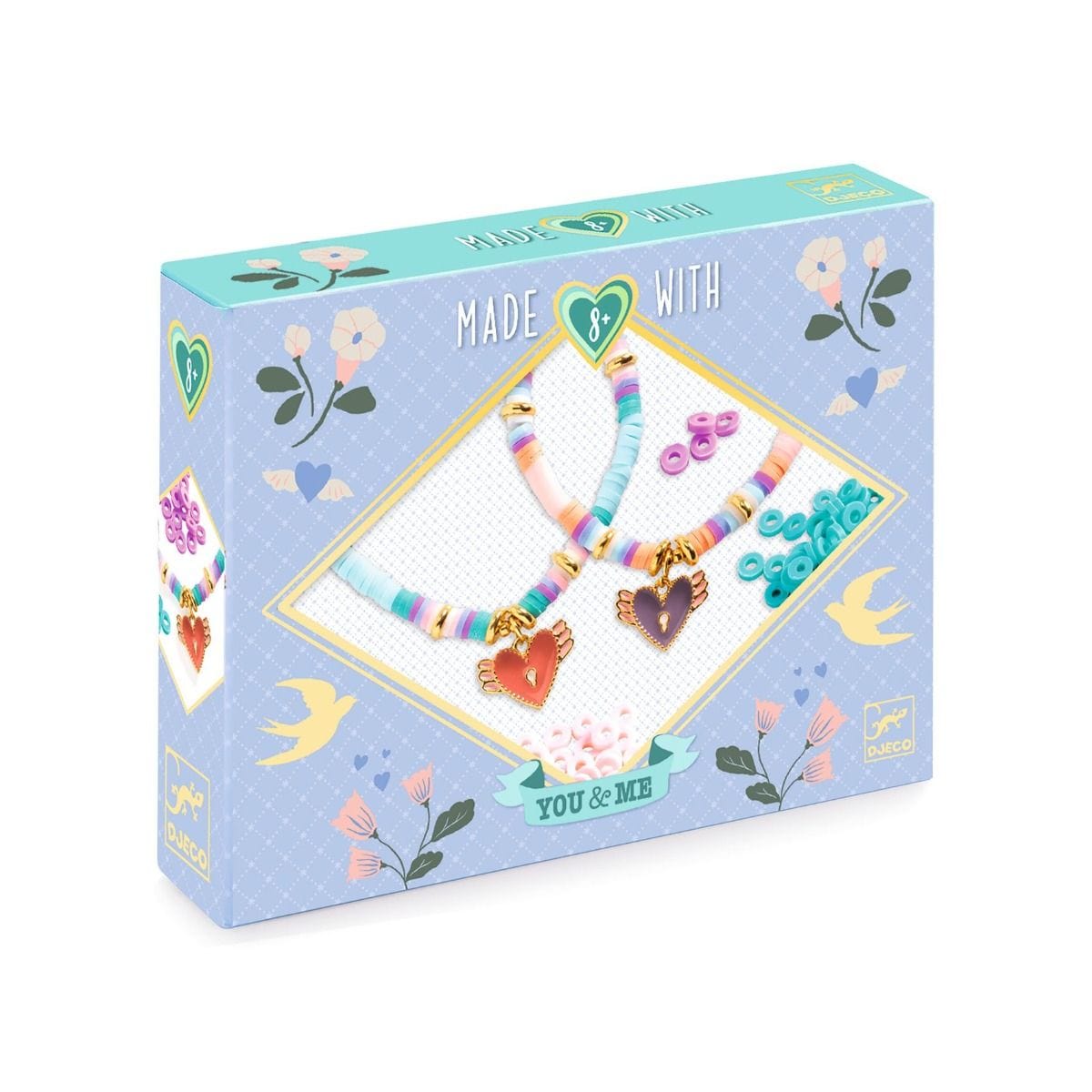 Pulseras duo de corazón heishi