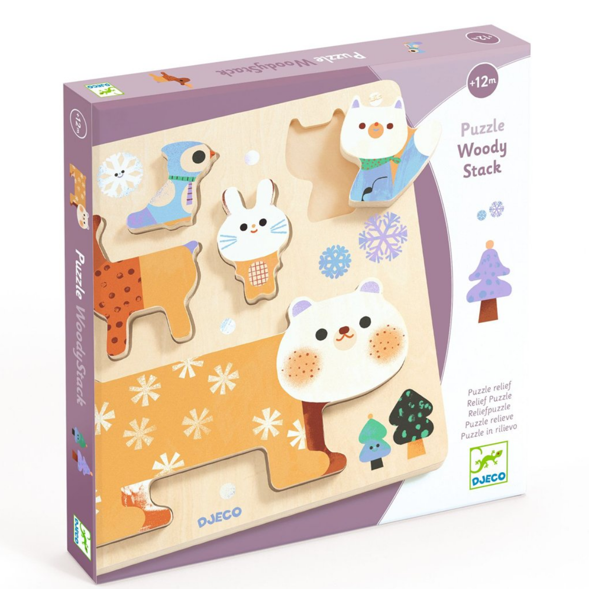 Puzzle Encaje de Madera Apilable WoodyStack Animales