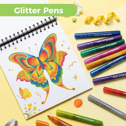 Set de 12 Marcadores Glitter punta gruesa