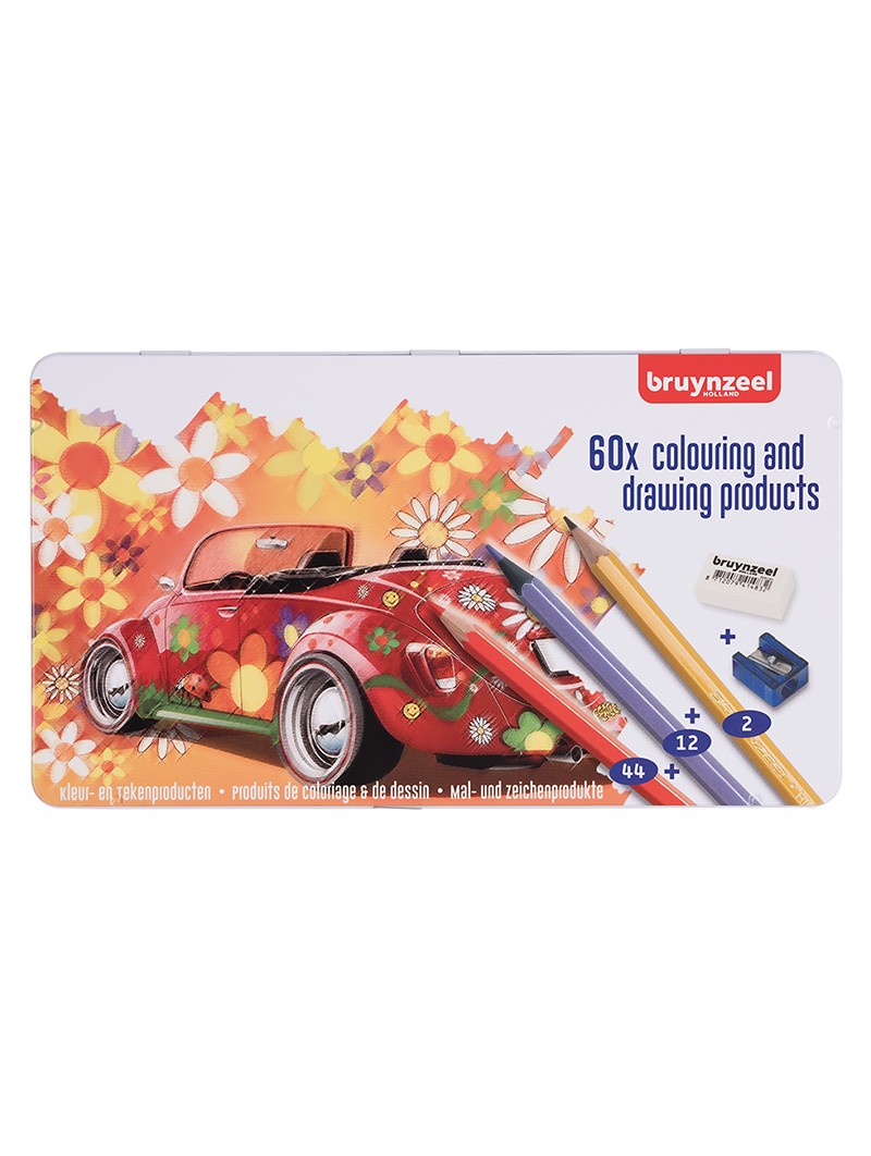 Lápices de Colores  Colouring & Drawing set 58 Colores + 2 Accesorios