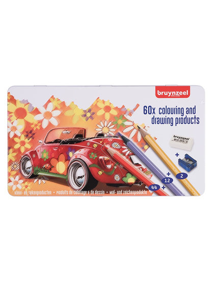 Lápices de Colores  Colouring & Drawing set 58 Colores + 2 Accesorios