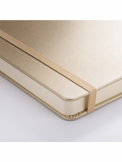 Libreta Sketchbook 13 X 21 cm de  140 gr dorada