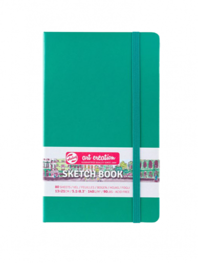 Libreta Sketchbook 13 X 21 cm de  140 gr Verde Bosque