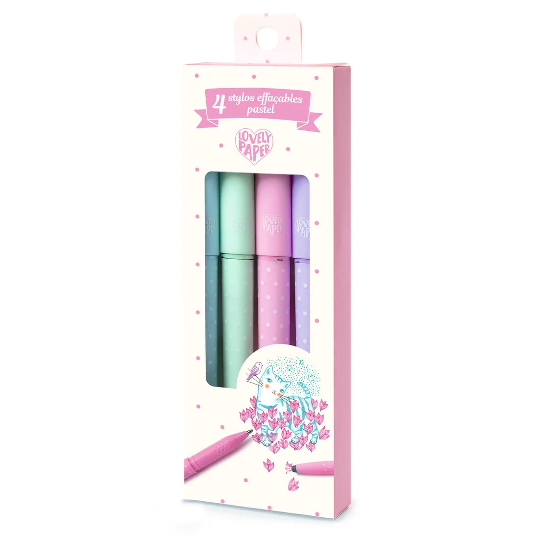 Set de 4 Lápices Borrables Colores Pastel - Lovely Paper