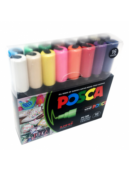 Set de 16 Marcadores de Acrílico 5M Posca básicos
