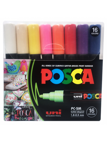 Set de 16 Marcadores de Acrílico 5M Posca básicos