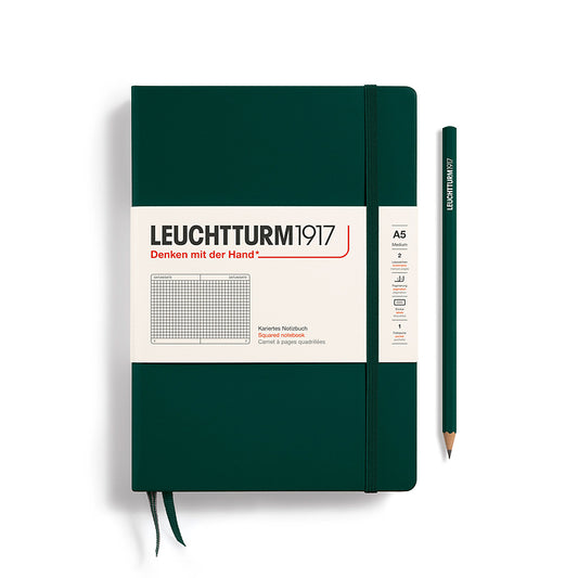 Libreta Mediana Tapa Dura cuadriculada  Forest Green