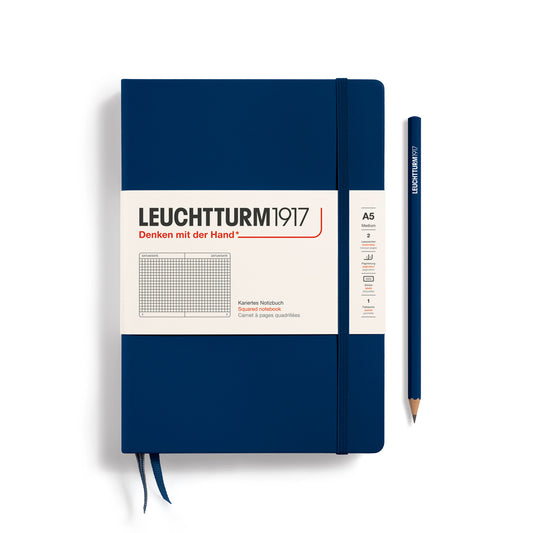 Libreta Mediana Tapa Dura cuadriculada Navy