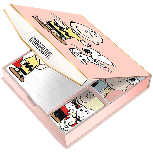 Caja de notas y post it Snoopy Pastel