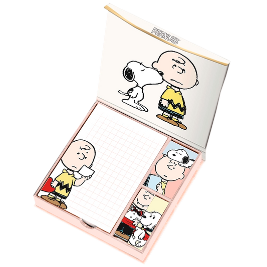 Caja de notas y post it Snoopy Pastel