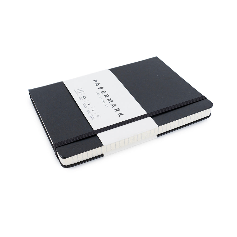 Libreta A5 lineada Negro