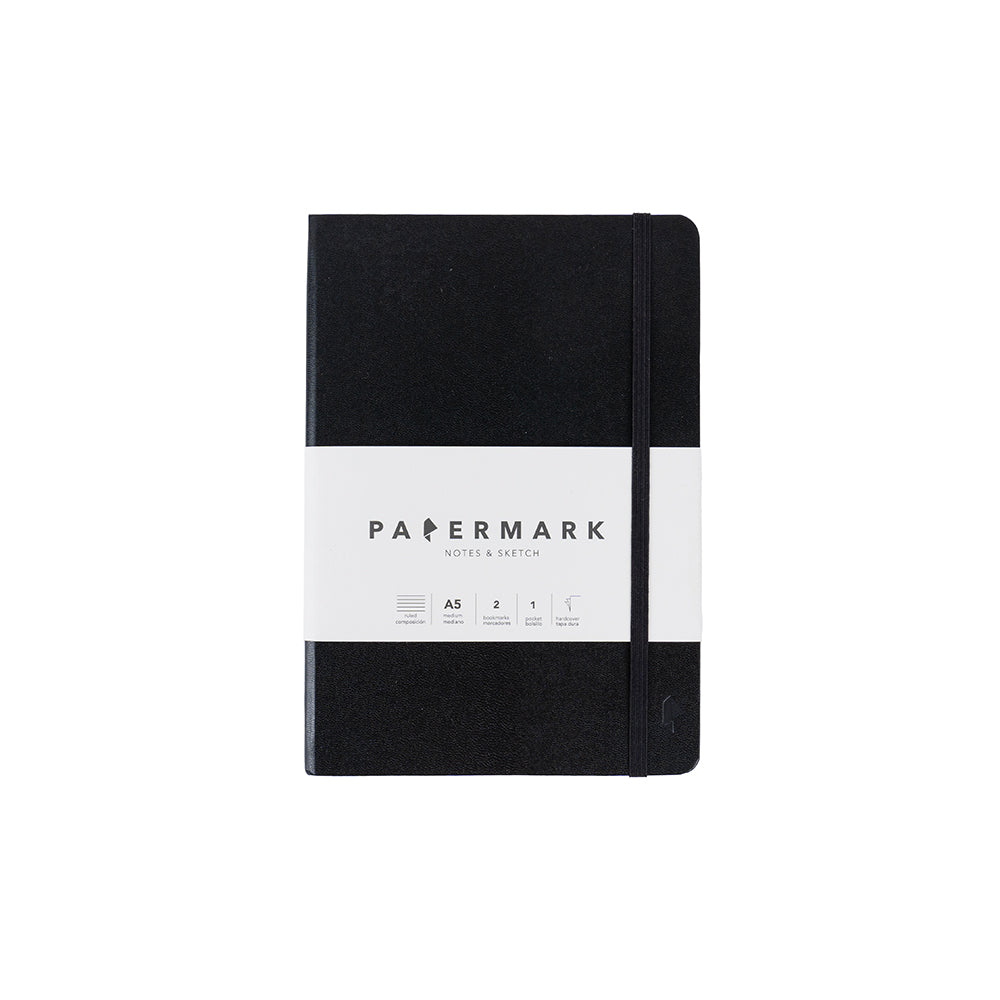 Libreta A5 lineada Negro