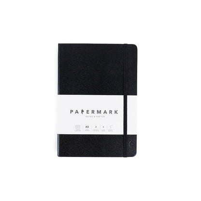 Libreta A5 cuadriculada Negro