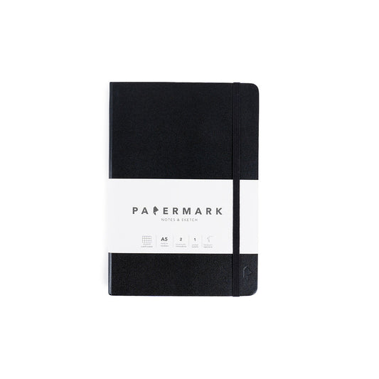 Libreta A5 cuadriculada Negro