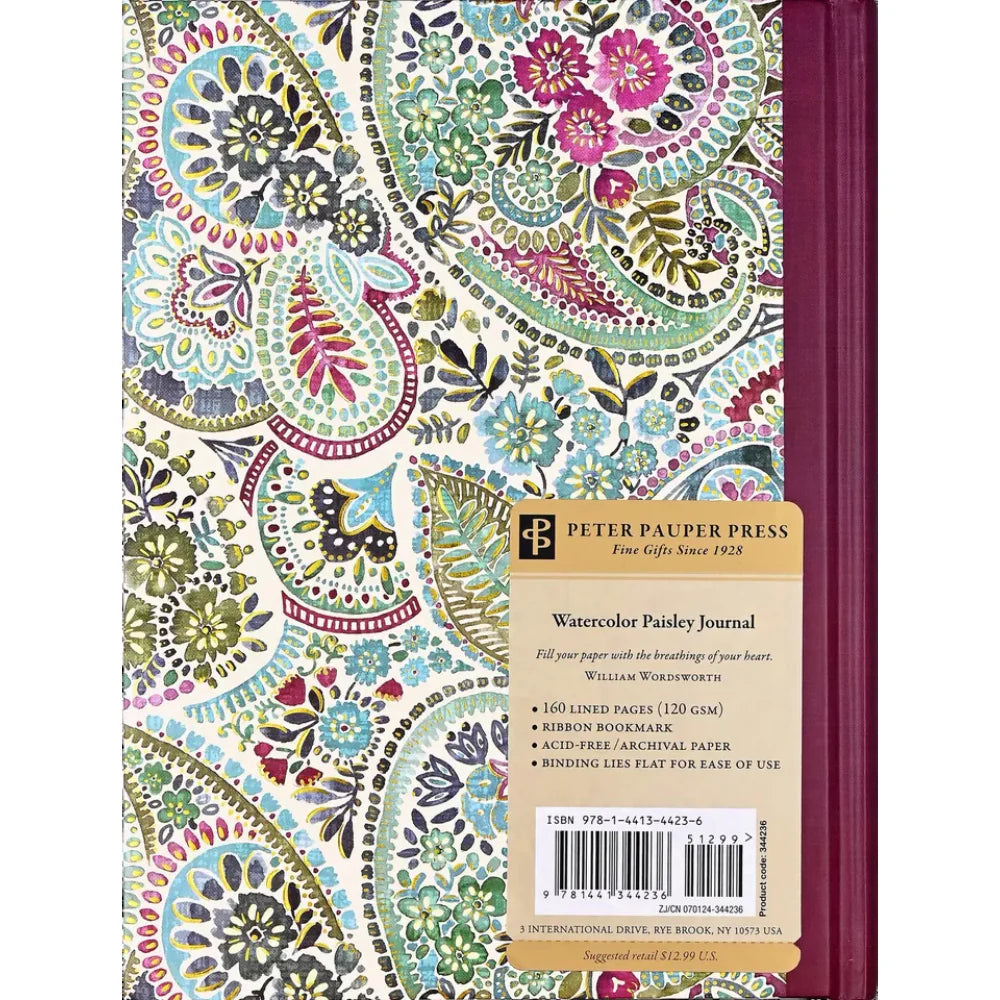 Libreta Grande Watercolor Paisley